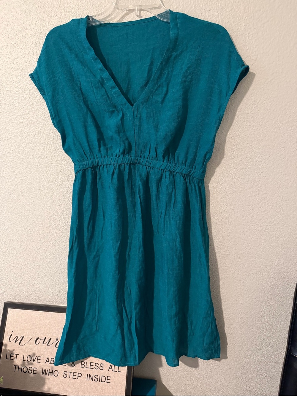 Cupshe Teal V-Neck Beach Coverup Dress
